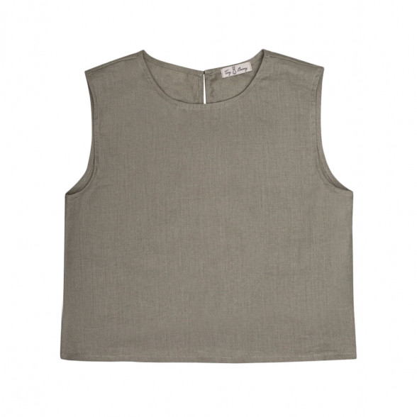 Sieviešu lina CROP tops - khaki