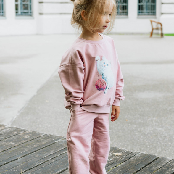 Siltinātas trikotāžas bikses - maigi rozā