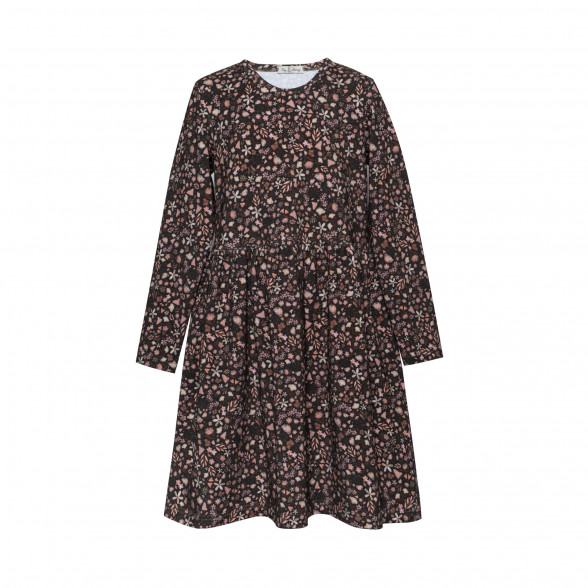 Organiskās trikotāžas kleita ar ziedu rakstu